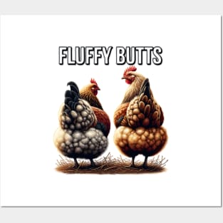 Fluffy Butts (This graphic will be on the back of your garment) Posters and Art